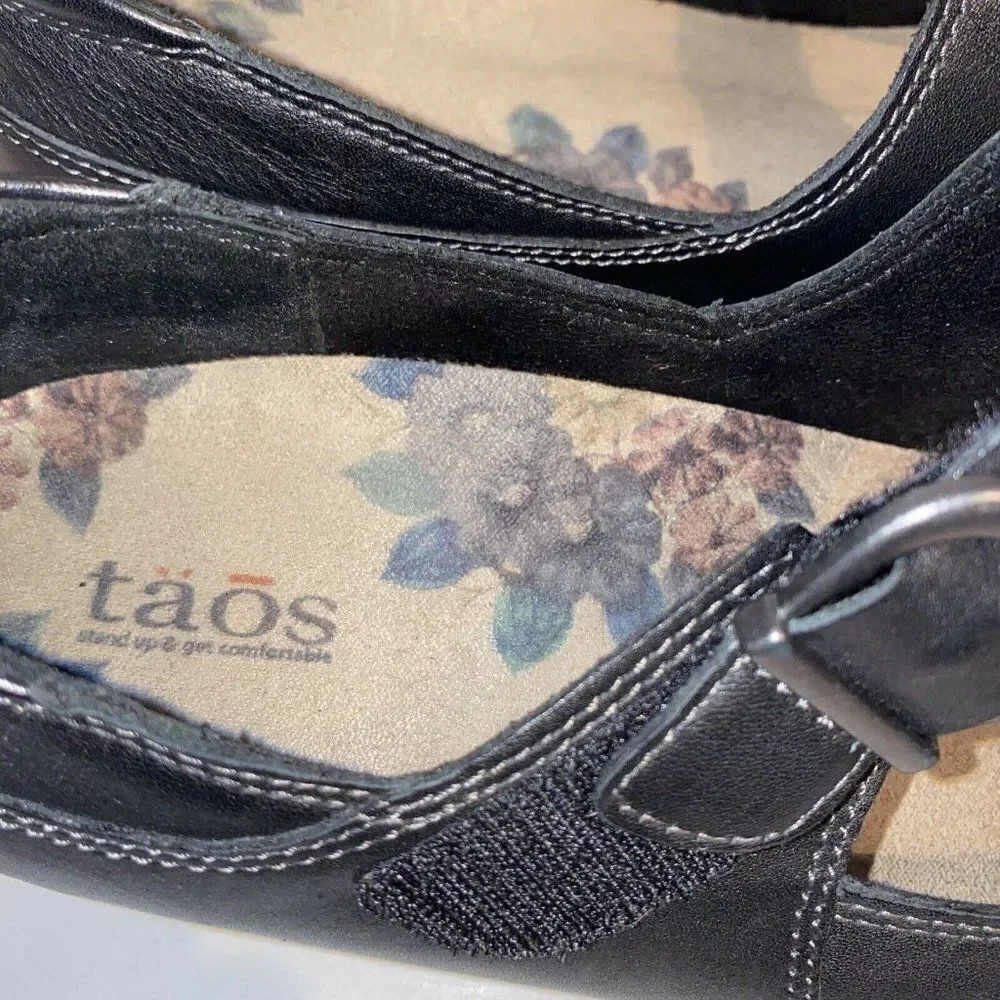 Taos Black Leather Mary Jane With Buckle Women 7.5